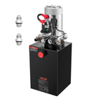 12 L Hydraulic Power Unit, Double Acting Dump Trailer Pump, 22 MPa Max Relief Pressure & 3.4 L/min Flow Rate, DC 12V Hydraulic Pump with Metal Reservoir for Dump Trailer Car Lifting