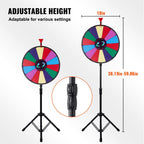 18 Inch Tabletop Color Prize Wheel with Folding Tripod Floor Stand 14 Slots