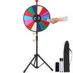 18 Inch Tabletop Color Prize Wheel with Folding Tripod Floor Stand 14 Slots