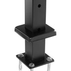1-Pack Cable Railing Post, 36x2x2 In Horizontal-Hole Deck Railing Post with Pre-Drilled Holes, Stainless Steel Cable Rail Post with Horizontal and Curved Bracket, Black, 1JZLGZXHS9148RVYS001V0