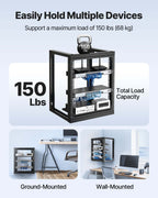 12U Wall Mount Server Rack, 68.04 kg Max Load Capacity, Open Frame Network Rack with 180 Degrees Gate Swing Door, Carbon Steel, Ideal for IT Network Equipment & AV Devices Computer Server, Black