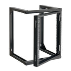 12U Wall Mount Server Rack, 68.04 kg Max Load Capacity, Open Frame Network Rack with 180 Degrees Gate Swing Door, Carbon Steel, Ideal for IT Network Equipment & AV Devices Computer Server, Black