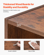 5-Tier Narrow Bookshelf 134cm Wooden Open Bookcase Adjustable Shelf Brown