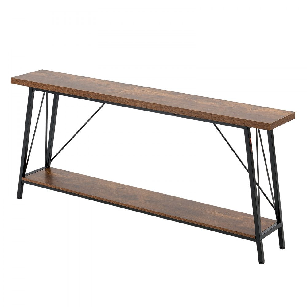 Narrow Console Sofa Table Couch Table 2-Tier for Entryway & Living Room, 1800 x 300 x 800 mm