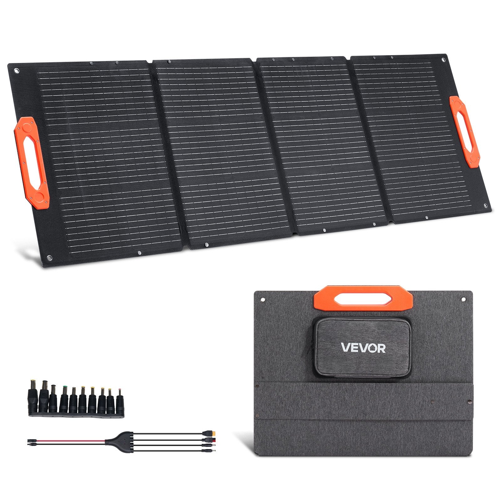 150W Foldable Monocrystalline Solar Panel, 23% Efficiency Portable ETFE Mono Solar Panel Charger with MC4 Output, Type-C, QC3.0 USB & DC Ports, IP67 Waterproof for Power Stations Camping Hiking