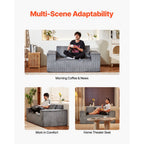 Loveseat Sofa 160 cm 2-Seat Small Corduroy Couch No Assembly Required Gray
