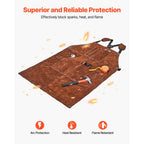 Leather Welding Work Apron Heavy Duty Cowhide Heat Resistant Welding Apron