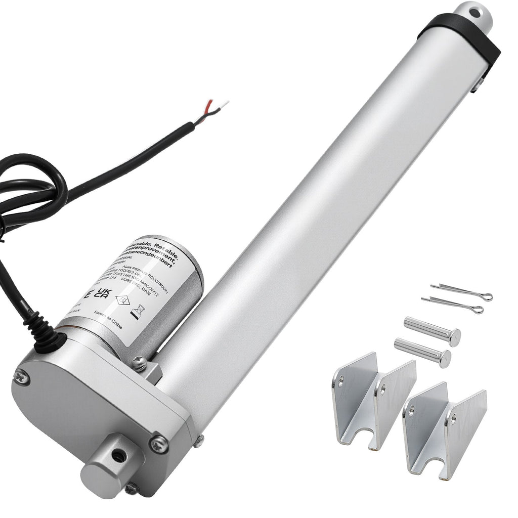 12V Linear Actuator, 250mm Stroke 15mm/s High-Speed 1000N Linear Motion Actuator - with IP54 Protection & Mounting Bracket for Lift Desk, Recliner Chairs, Window Door Opener