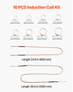 10Pcs Magnetic Induction Heater Coil, Inductor Heat Accessories, Mini Heater Coil Kit with Flexibility and Long Lifespan, for Removing Rusty Bolts and Nuts, 8 Coils + 1 U-Shaped + 1 Free Forming