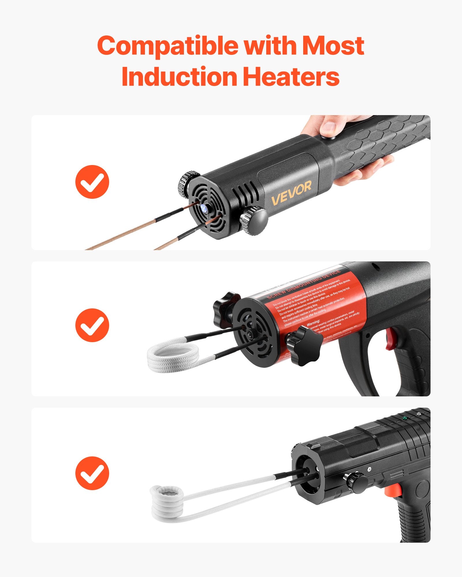 10Pcs Magnetic Induction Heater Coil, Inductor Heat Accessories, Mini Heater Coil Kit with Flexibility and Long Lifespan, for Removing Rusty Bolts and Nuts, 8 Coils + 1 U-Shaped + 1 Free Forming