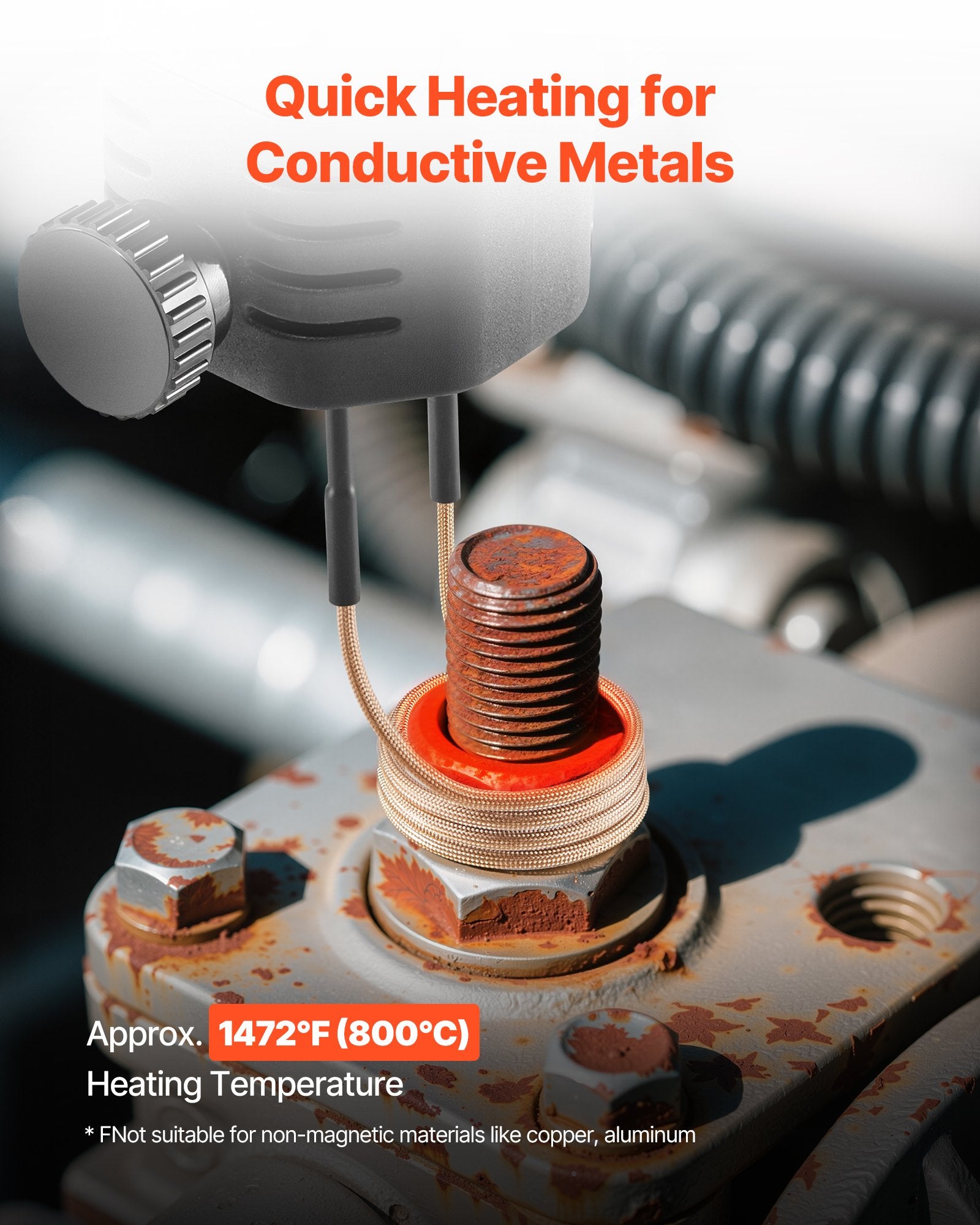 10Pcs Magnetic Induction Heater Coil, Inductor Heat Accessories, Mini Heater Coil Kit with Flexibility and Long Lifespan, for Removing Rusty Bolts and Nuts, 8 Coils + 1 U-Shaped + 1 Free Forming