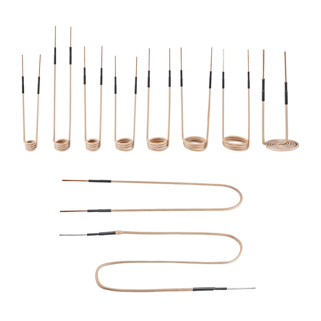 10Pcs Magnetic Induction Heater Coil, Inductor Heat Accessories, Mini Heater Coil Kit with Flexibility and Long Lifespan, for Removing Rusty Bolts and Nuts, 8 Coils + 1 U-Shaped + 1 Free Forming