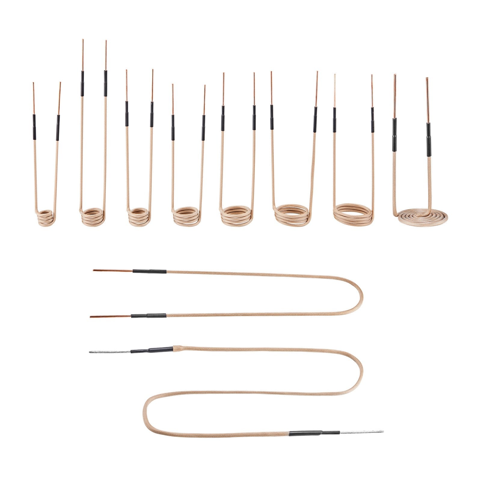 10Pcs Magnetic Induction Heater Coil, Inductor Heat Accessories, Mini Heater Coil Kit with Flexibility and Long Lifespan, for Removing Rusty Bolts and Nuts, 8 Coils + 1 U-Shaped + 1 Free Forming