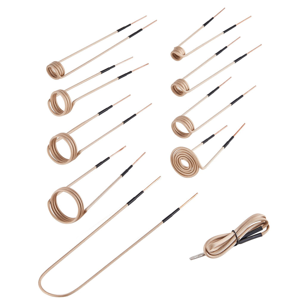 10Pcs Magnetic Induction Heater Coil, Inductor Heat Accessories, Mini Heater Coil Kit with Flexibility and Long Lifespan, for Removing Rusty Bolts and Nuts, 8 Coils + 1 U-Shaped + 1 Free Forming