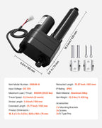 12V Linear Actuator, 150mm Stroke Ultra Heavy-Duty 9000N Linear Motion Actuator, IP65-Rated 5mm/s with Mounting Brackets for Industrial Machinery Vessels, Heavy Lifting Systems