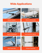 12V Linear Actuator, 200mm Stroke Ultra Heavy-Duty 9000N Linear Motion Actuator, IP65-Rated 5mm/s with Mounting Brackets for Industrial Machinery Vessels, Heavy Lifting Systems