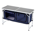 Camping Kitchen Table Folding Portable Cook Station 3 Adjustable Heights
