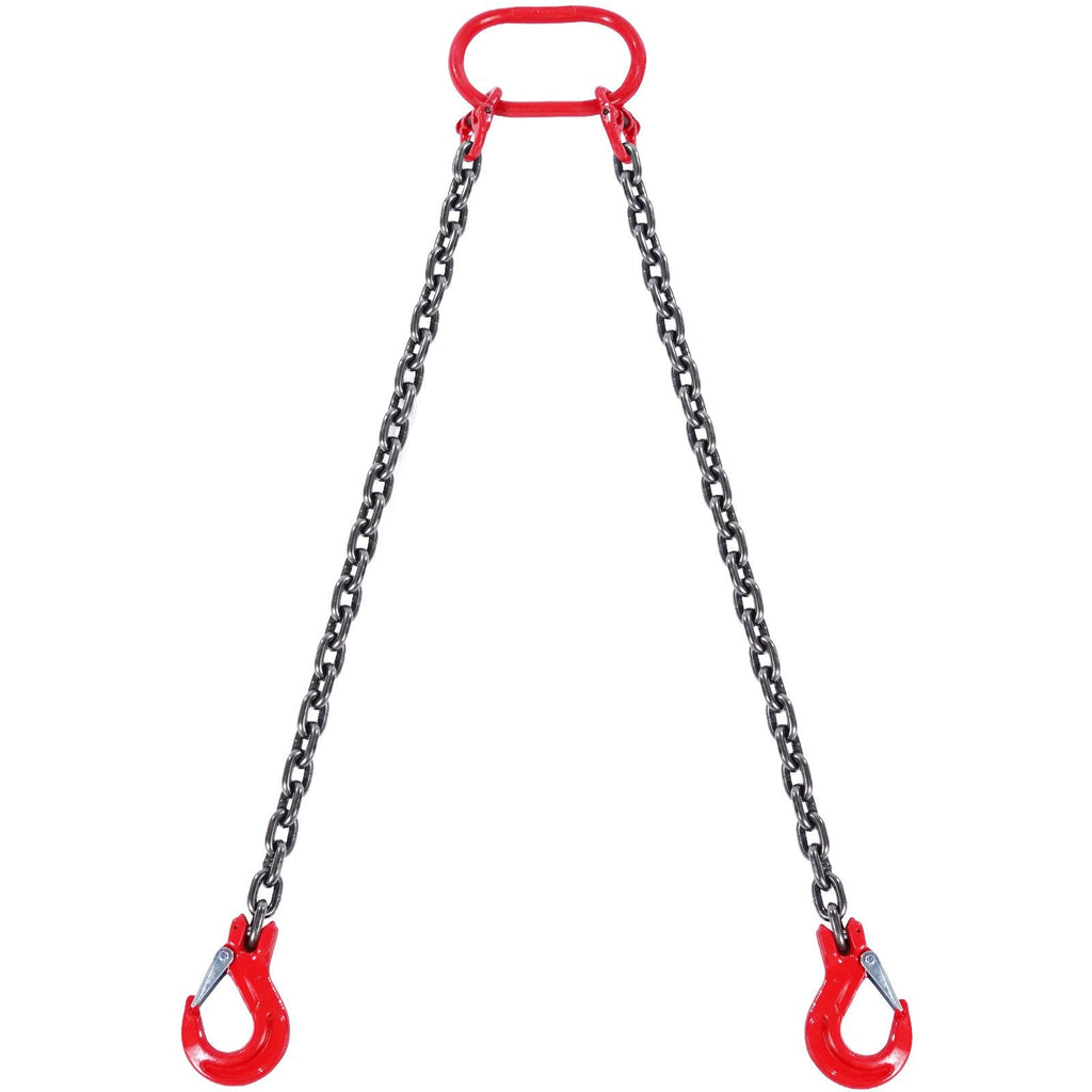8 mm x 150 cm Chain Sling 2 Legs G80 Lifting Chain with Grab Hooks 2993 kg