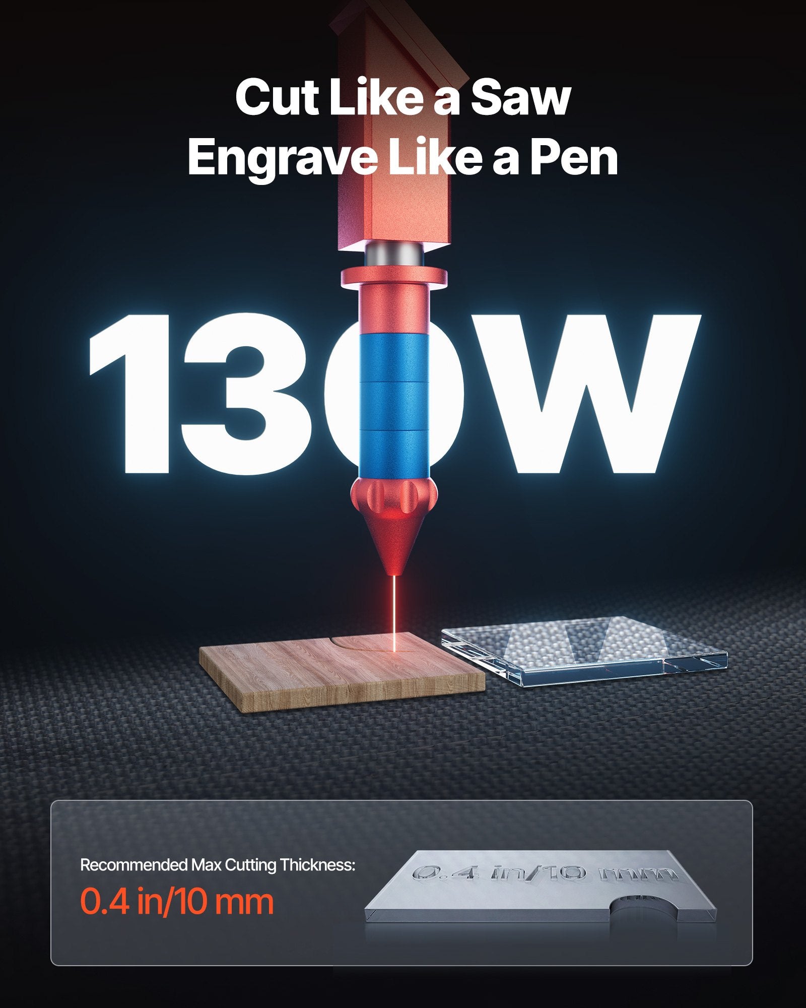 130W CO2 Laser Engraver, 1400 x 900 mm, CO2 Laser Engraver Cutter Machine with Water Chiller, 2 Way Pass Air Assist, 1200 mm/s Speed, Autofocus Engraving Cutting Machine, for Wood Acrylic Glass