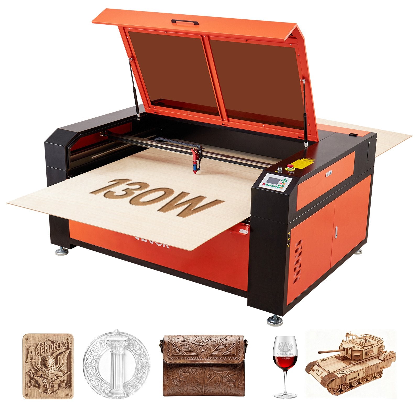 130W CO2 Laser Engraver, 1400 x 900 mm, CO2 Laser Engraver Cutter Machine with Water Chiller, 2 Way Pass Air Assist, 1200 mm/s Speed, Autofocus Engraving Cutting Machine, for Wood Acrylic Glass