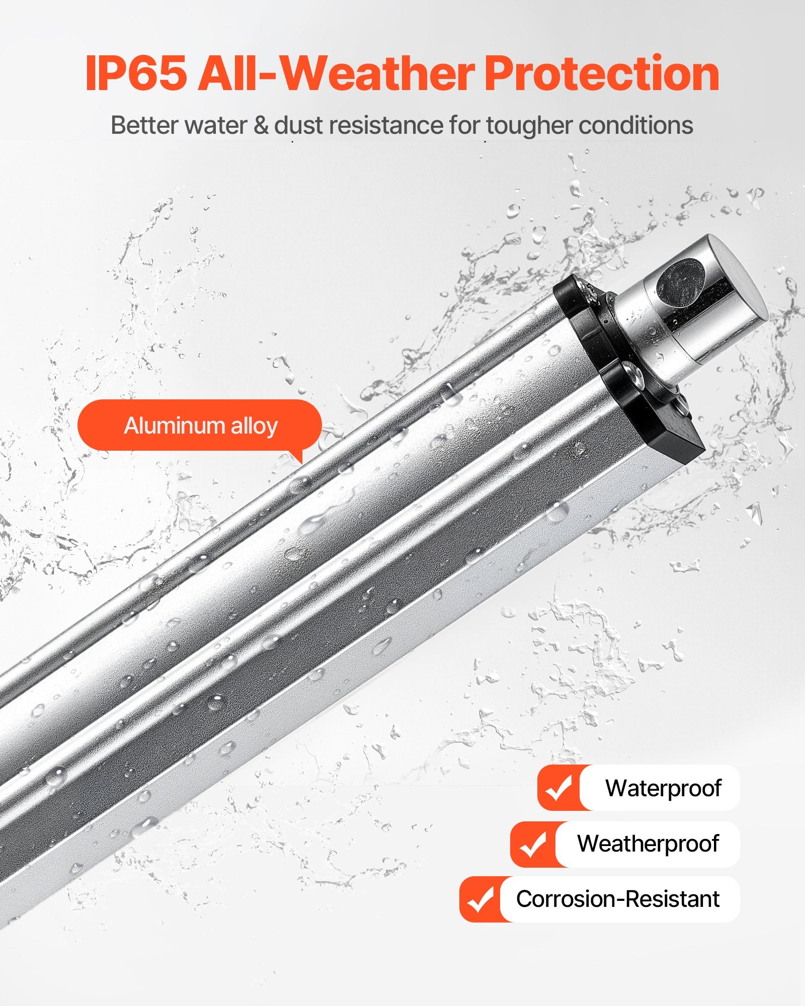 12V Linear Actuator, 304.8mm Stroke IP65 Waterproof Linear Actuator, 3000N 5mm/s Motion Actuators with Mounting Bracket for Solar Trackers, Industrial Machinery, Door Opener