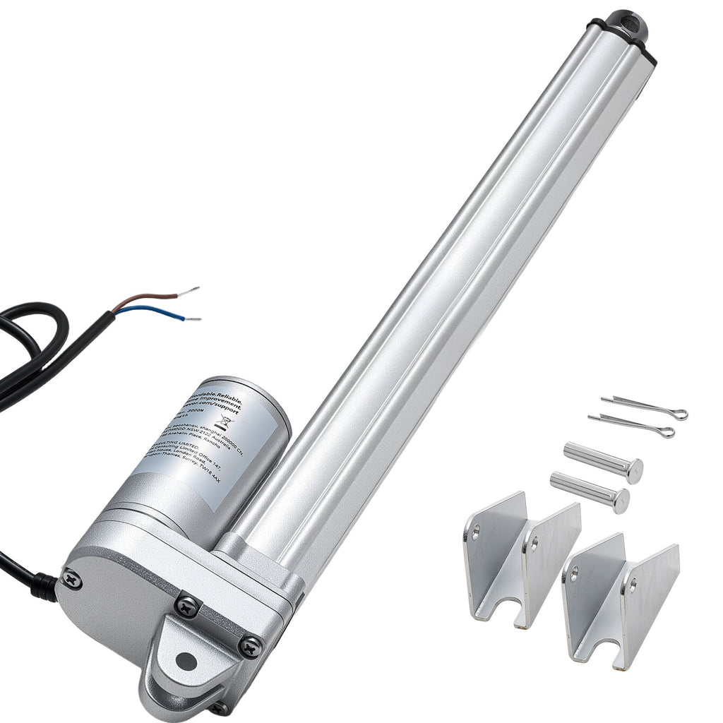 12V Linear Actuator, 304.8mm Stroke IP65 Waterproof Linear Actuator, 3000N 5mm/s Motion Actuators with Mounting Bracket for Solar Trackers, Industrial Machinery, Door Opener