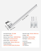 12V Linear Actuator, 1016mm Stroke IP65 Waterproof Linear Actuator, 3000N 5mm/s Motion Actuators with Mounting Bracket for Solar Trackers, Industrial Machinery, Door Opener