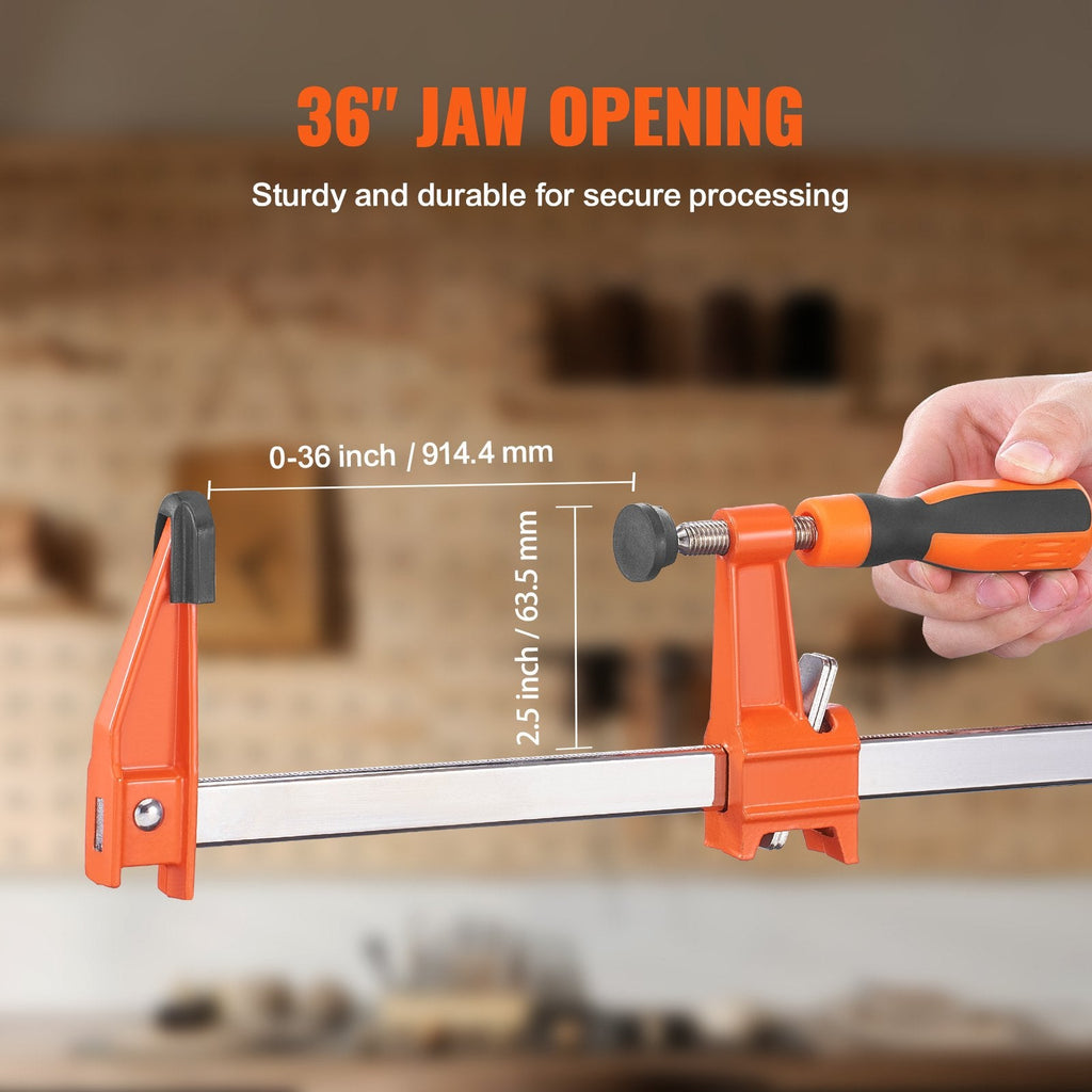 Bar Clamps for Woodworking, 2-Pack 36" Clamp/Spreader, Quick-Change F Clamp