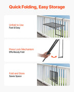 Balcony Hanging Table 19 x 24 in Metal Patio Railing Table Adjustable
