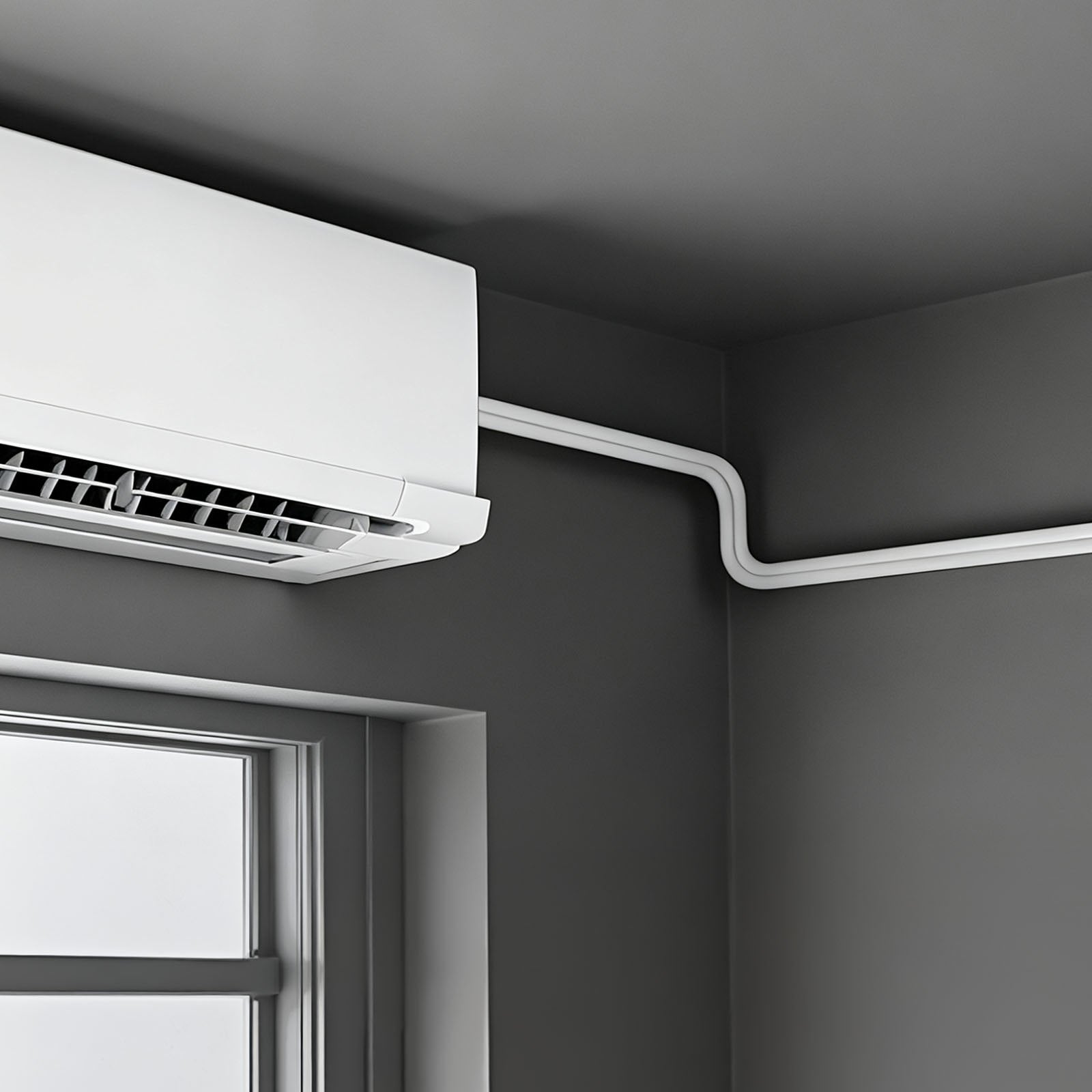 15.2m Mini Split Line Set, 6.4 & 9.5mm OD AC Copper Tubing Pipe, 3/8 White PE Thickened Insulated Coil with Flared Nuts, Rich Fittings, for Mini Split Air Conditioner HVAC or Heat Pump System