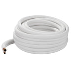 15.2m Mini Split Line Set, 6.4 & 9.5mm OD AC Copper Tubing Pipe, 3/8 White PE Thickened Insulated Coil with Flared Nuts, Rich Fittings, for Mini Split Air Conditioner HVAC or Heat Pump System