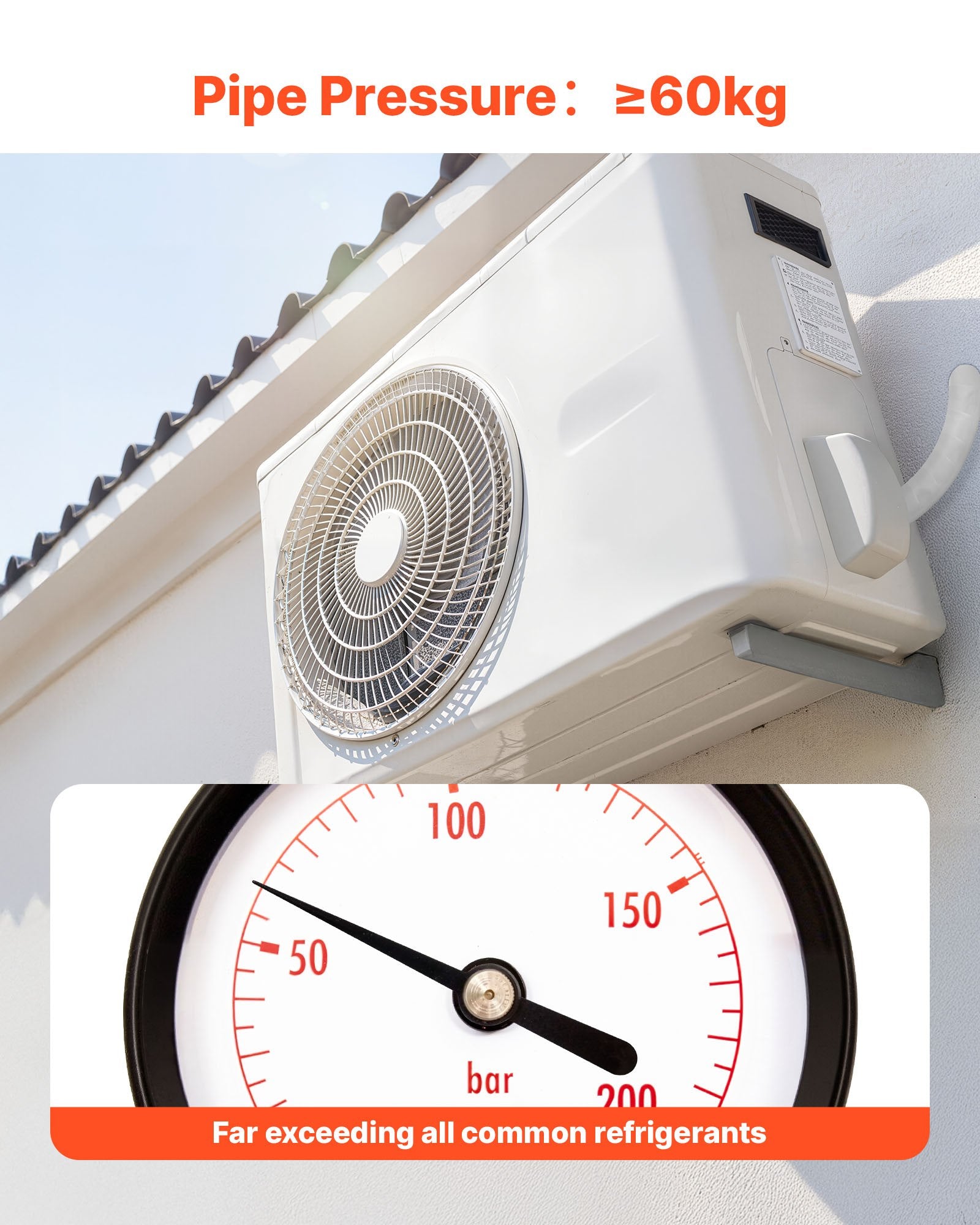 15.2m Mini Split Line Set, 6.4 & 12.7mm OD AC Copper Tubing Pipe, 3/8 White PE Thickened Insulated Coil with Flared Nuts, Strapping Tapes, for Mini Split Air Conditioner HVAC or Heat Pump System