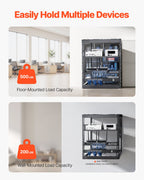 12U Open Frame Network Rack, 585 mm Depth, Wall Mounted or Floor Standing Server Rack, Heavy Duty 4 Post, with Vented Shelves & Mounting Hardware, Holds All Your Networking IT Equipment AV Gear
