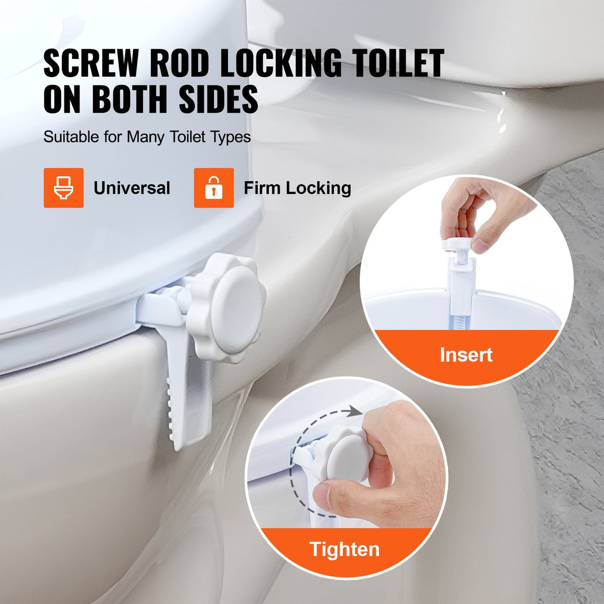 Raised Toilet Seat, 100 mm Height Raised, 136 kg Weight Capacity, Universal
