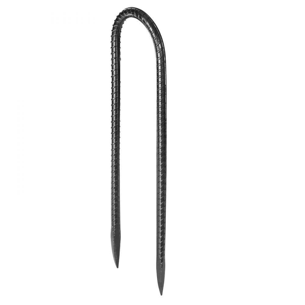 254 mm 12 Pack Rebar Stakes Heavy Duty U Shape Galvanized Ground Anchors