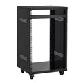 16U AV Rack, 90.7 kg Max Load Capacity, Home Recording Studio Rack with Lockable Caster Wheels, Open Frame Server Cabinet, Special Vent Design, for Audio Video Musical & IT Equipment Mounting