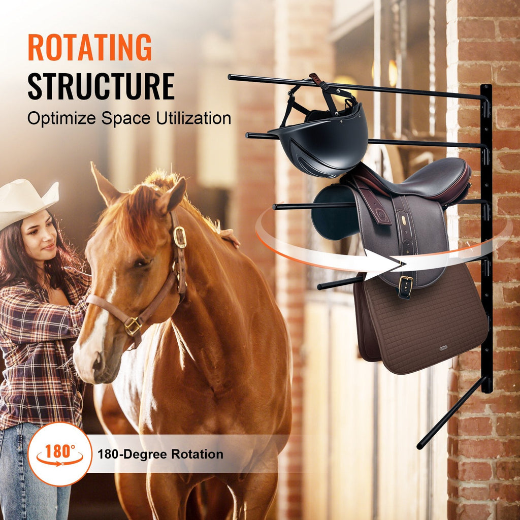 Wall Mounted Saddle Rack Six Tiers English & Western Horse Saddle Stand