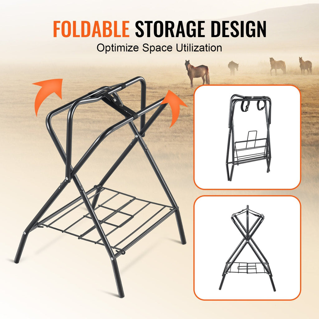 Folding Saddle Rack Portable Freestanding Horse Saddle Stand 132lbs