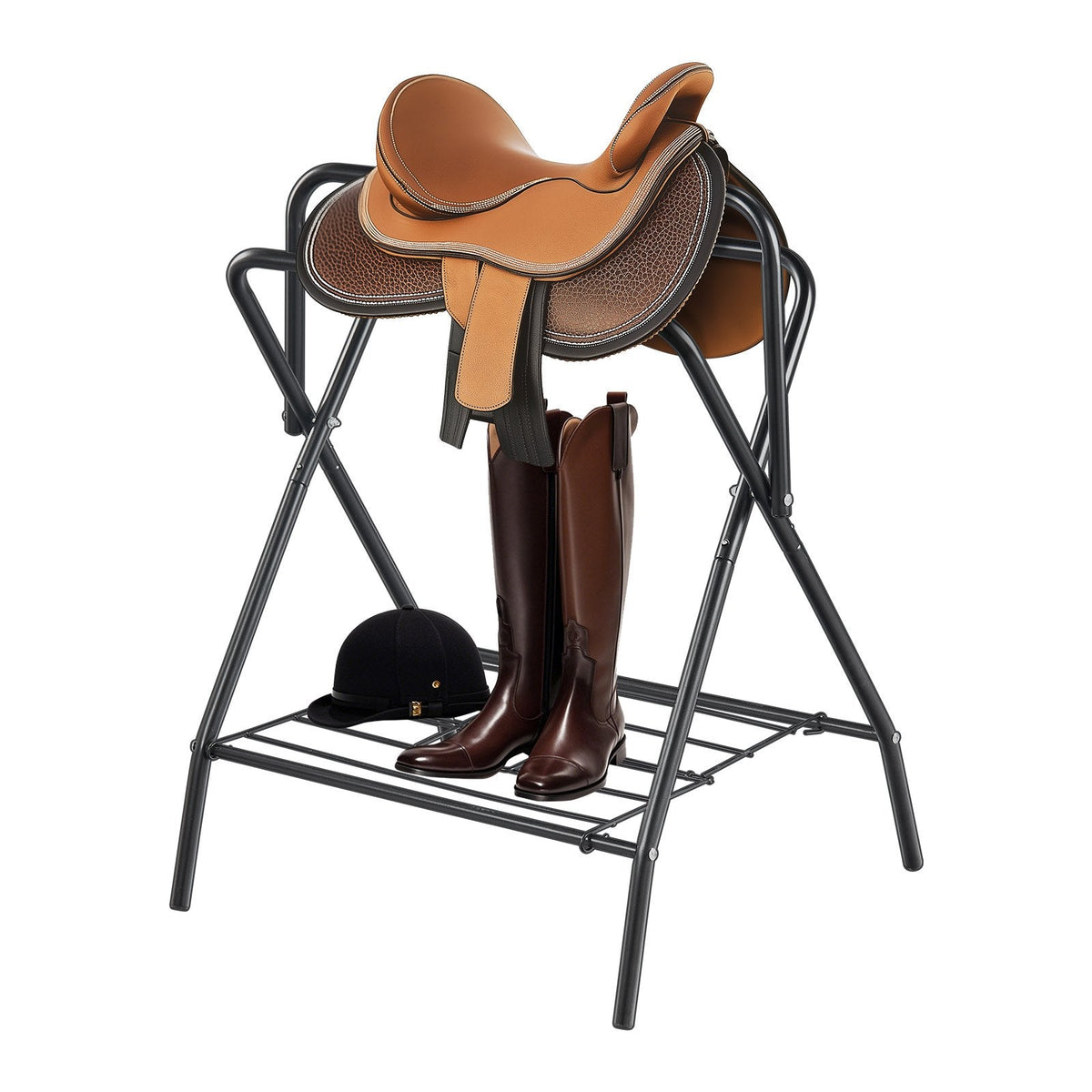 Folding Saddle Rack Portable Freestanding Horse Saddle Stand 132lbs