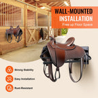 Saddle Rack with Pad Bar 2 Packs Wall Mounted Horse Saddle Stand Black