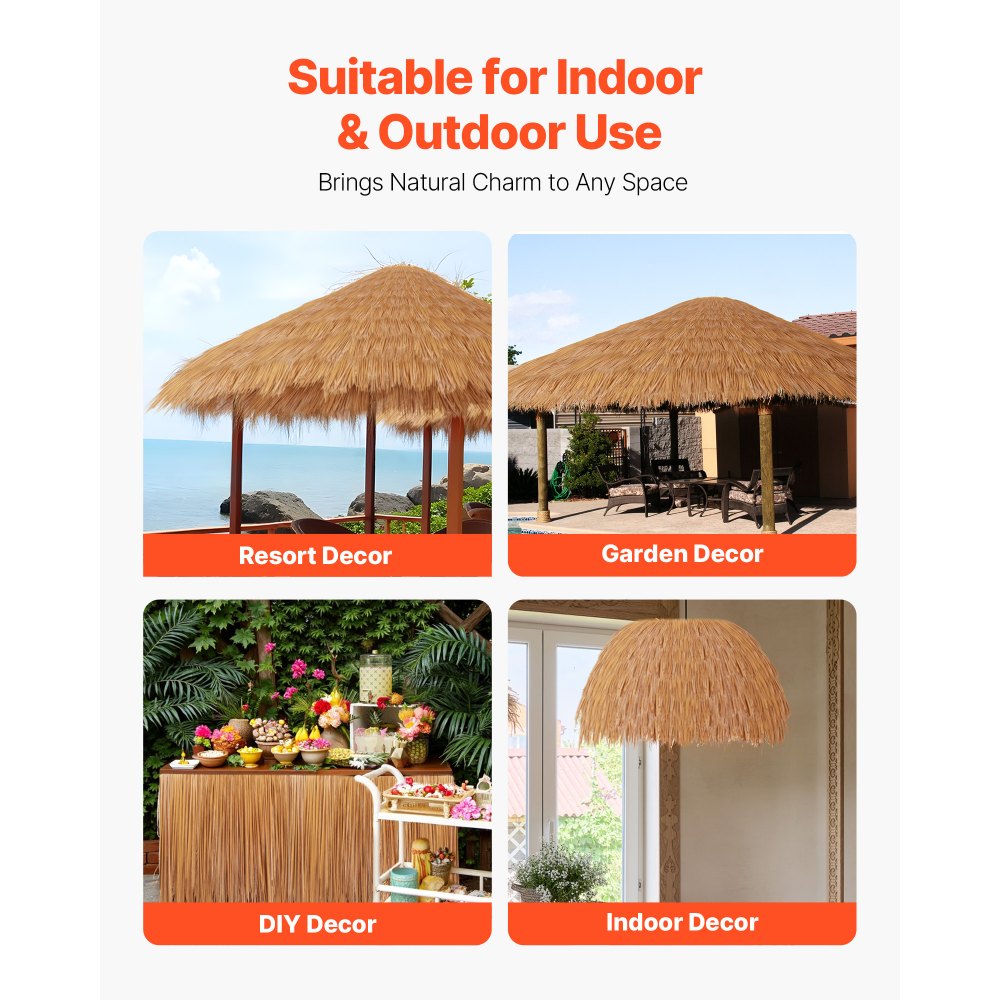 0.4 x 10 m Artificial Thatch Roofing Mexican Tiki Hut Grass Skirt Roof