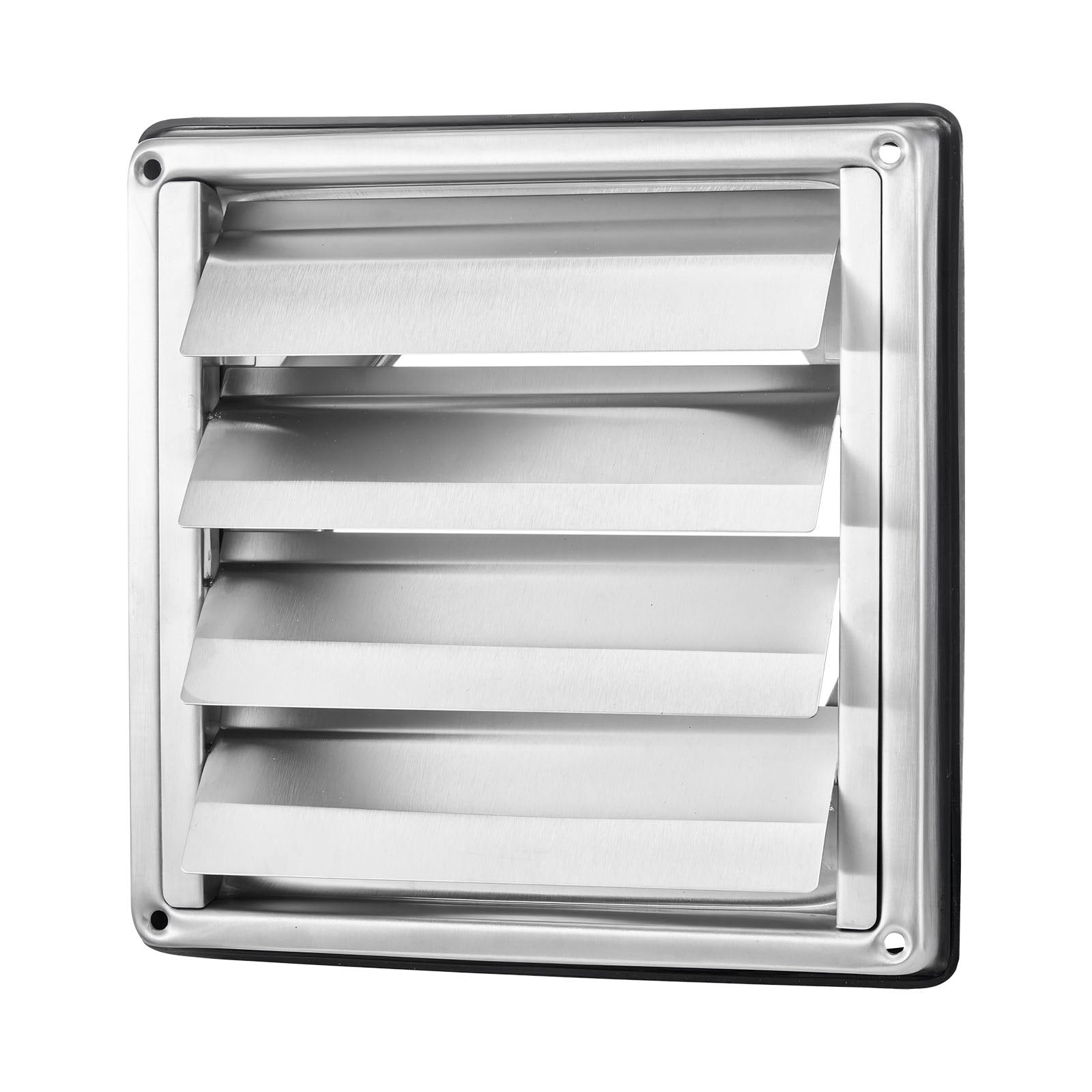 145mm Wall Vent Cover, Louvered Square AC Vent Gable Cover, Premium Stainless Steel & with Noise Reducing Rubber Gasket, for House,Bathroom,Garage,Kitchen,Basement (1 Pack, Silver)