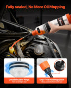 1.5 L Fluid Extractor, Manual Automotive Fluid Pump Extractor, Oil Syringe with Long Hose and Extension Tubes Easy Oil Change, Suction Pump for Lawn Mowers Cars Ships Golf Carts Motorcycles