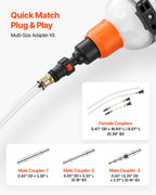 1.5 L Fluid Extractor, Manual Automotive Fluid Pump Extractor, Oil Syringe with Long Hose and Extension Tubes Easy Oil Change, Suction Pump for Lawn Mowers Cars Ships Golf Carts Motorcycles