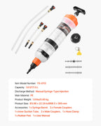 1.5 L Fluid Extractor, Manual Automotive Fluid Pump Extractor, Oil Syringe with Long Hose and Extension Tubes Easy Oil Change, Suction Pump for Lawn Mowers Cars Ships Golf Carts Motorcycles