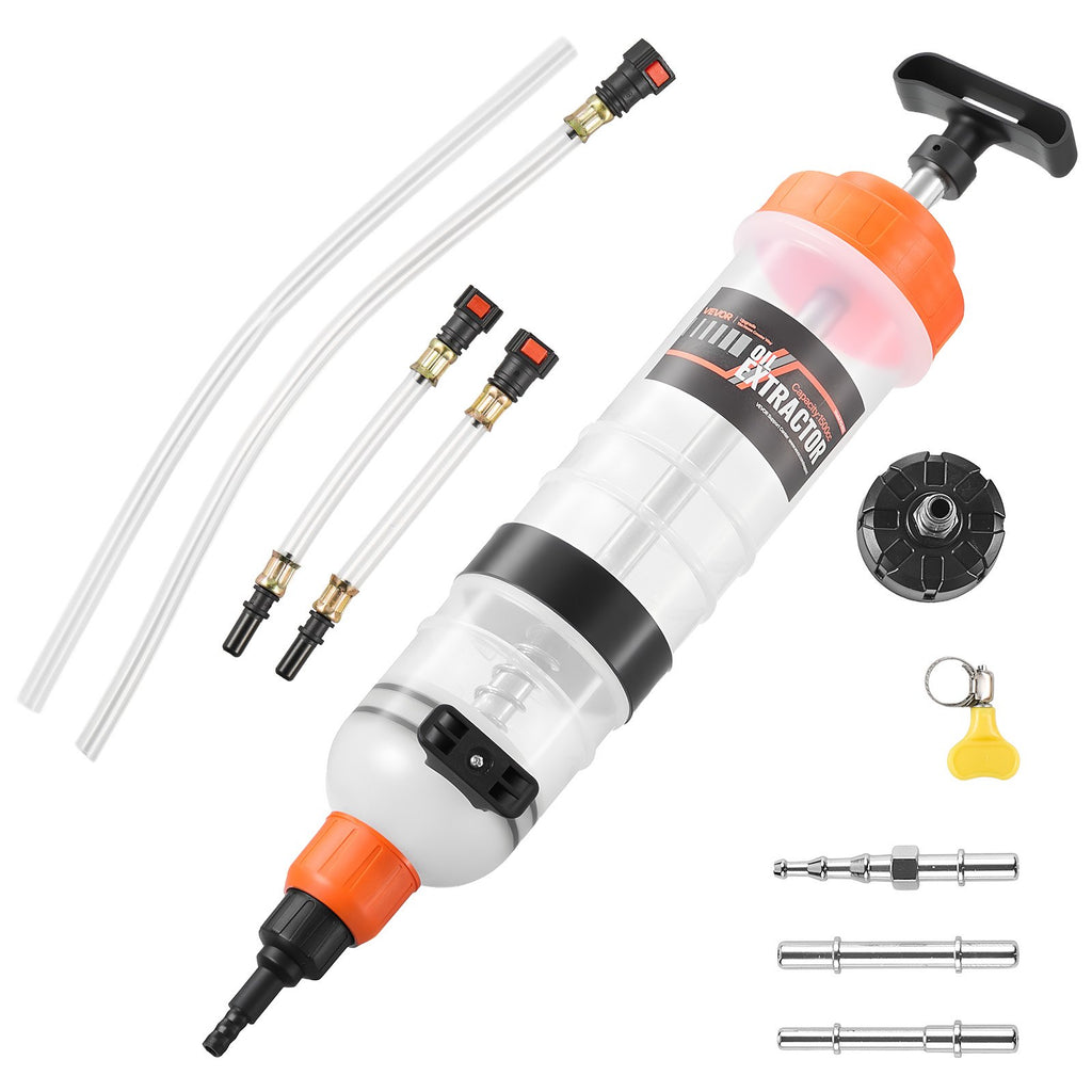 1.5 L Fluid Extractor, Manual Automotive Fluid Pump Extractor, Oil Syringe with Long Hose and Extension Tubes Easy Oil Change, Suction Pump for Lawn Mowers Cars Ships Golf Carts Motorcycles