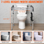 Foldable Toilet Safety Rail Toilet Rail with Non-Slip Handles for Seniors