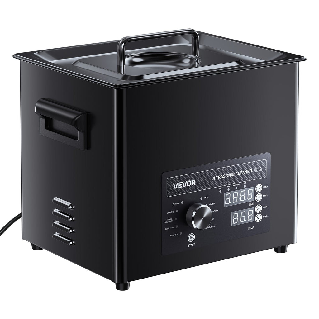 10L Ultrasonic Cleaner, Professional Ultrasonic Cleaner Machine with Knob Control, Stainless Steel Cleaning Machine with Basket and Cleaning Ball, for Watches, Razors, Jewelry, Coins and More