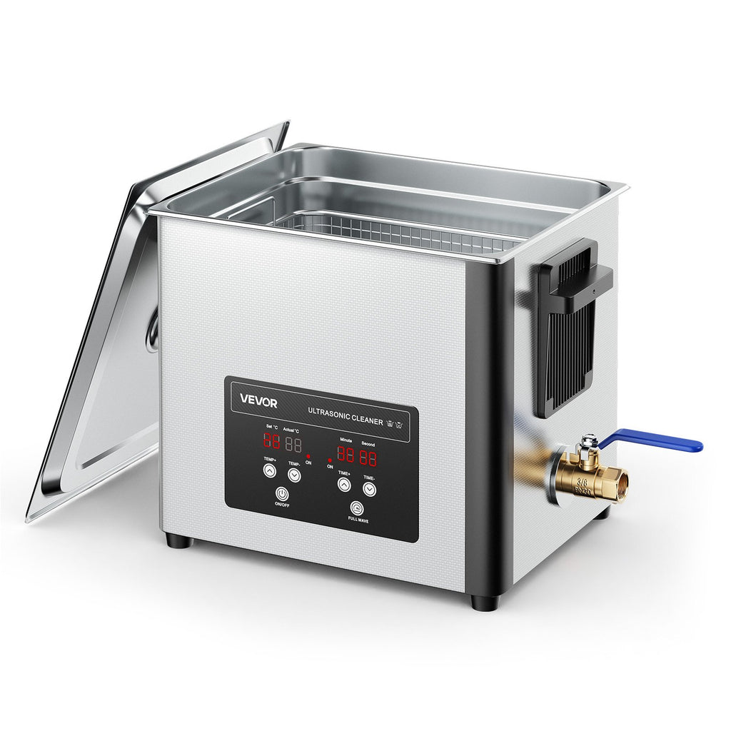 10L Ultrasonic Cleaner, Professional Ultrasonic Cleaner Machine with Cleaning Basket & Digital Display, 180W Stainless Steel 40kHz Cleaning Machine for Watches, Razors, Jewelry, Coins, and More