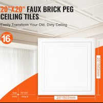 Ceiling Tiles 16-Pack 20 x 20 in Polystyrene Easy Installation Glue-up